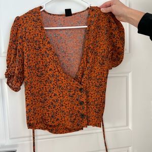 Orange floral urban outfitters top